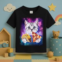 Space Cat Pizza And Tacos Toddler T-Shirt