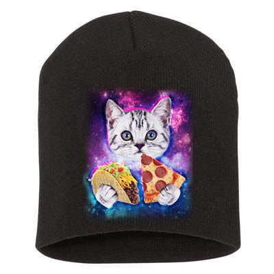 Space Cat Pizza And Tacos Short Acrylic Beanie