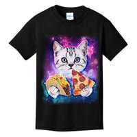 Space Cat Pizza And Tacos Kids T-Shirt
