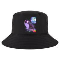 Space Cat Shooting Lazer Into Moon Cool Comfort Performance Bucket Hat