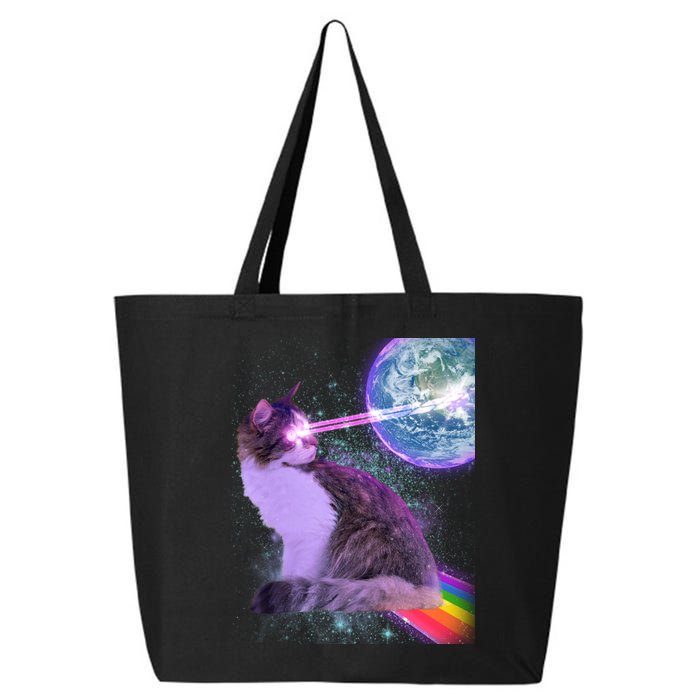 Space Cat Shooting Lazer Into Moon 25L Jumbo Tote