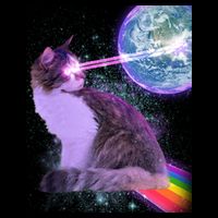 Space Cat Shooting Lazer Into Moon Baby Bodysuit