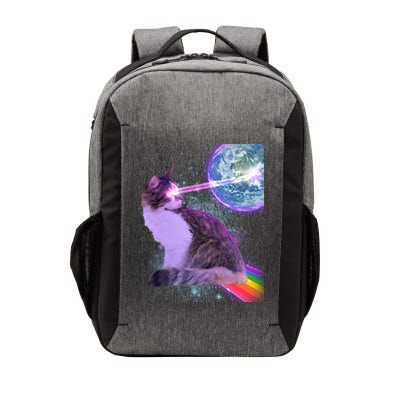 Space Cat Shooting Lazer Into Moon Vector Backpack