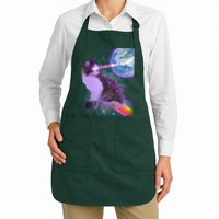 Space Cat Shooting Lazer Into Moon Apron