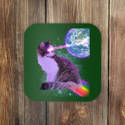 Space Cat Shooting Lazer Into Moon Coaster