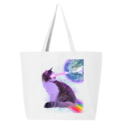 Space Cat Shooting Lazer Into Moon 25L Jumbo Tote