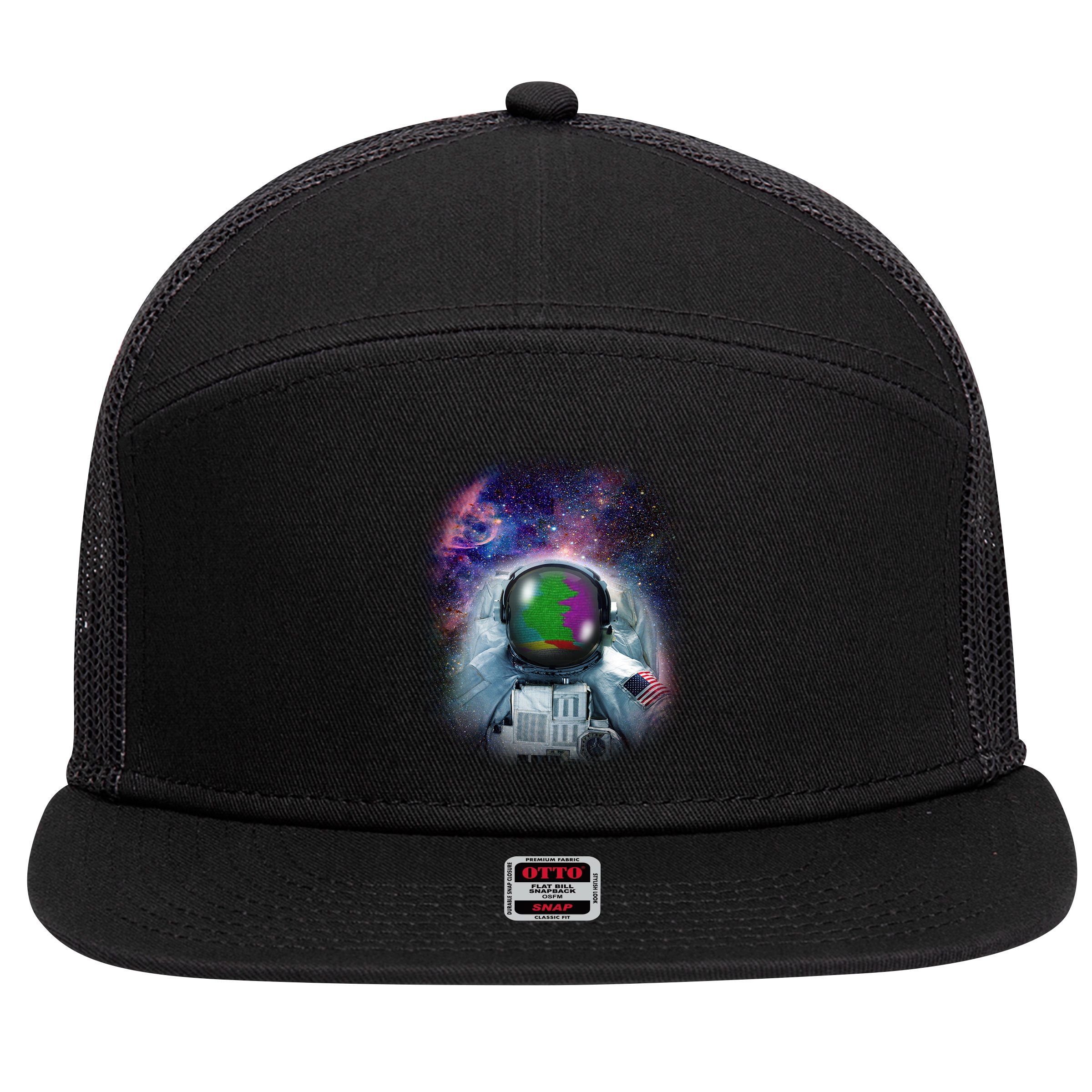 Space Channel Universe 7 Panel Mesh Trucker Snapback Hat