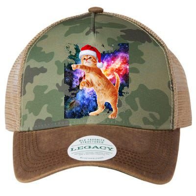 Space Christmas Cat Santa Kitty Legacy Tie Dye Trucker Hat