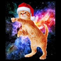 Space Christmas Cat Santa Kitty City Backpack
