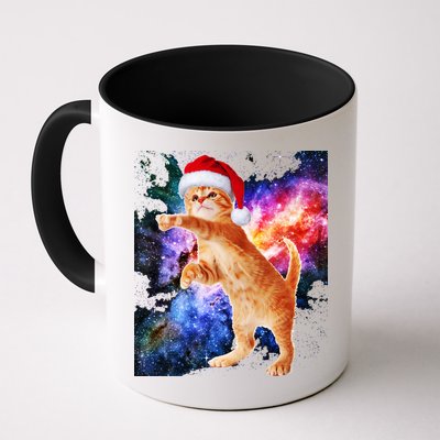 Space Christmas Cat Santa Kitty Mug