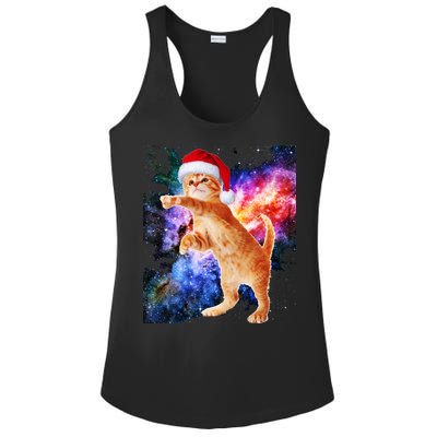 Space Christmas Cat Santa Kitty Ladies PosiCharge Competitor Racerback Tank