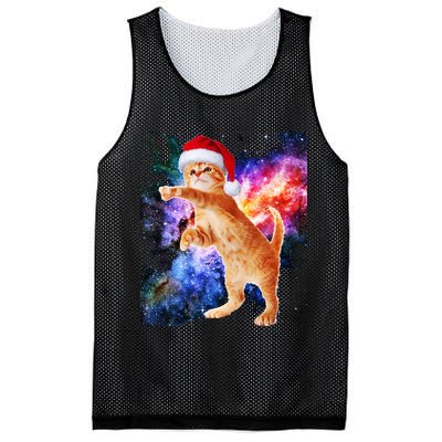 Space Christmas Cat Santa Kitty Mesh Reversible Basketball Jersey Tank