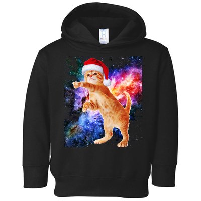 Space Christmas Cat Santa Kitty Toddler Hoodie