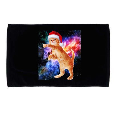 Space Christmas Cat Santa Kitty Microfiber Hand Towel