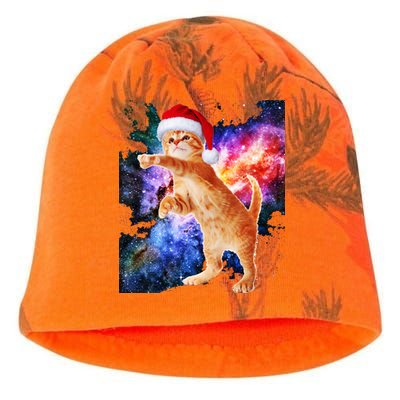 Space Christmas Cat Santa Kitty Kati - Camo Knit Beanie