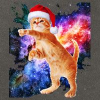 Space Christmas Cat Santa Kitty Cotton Canvas Backpack