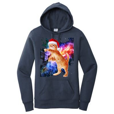 Space Christmas Cat Santa Kitty Women's Pullover Hoodie