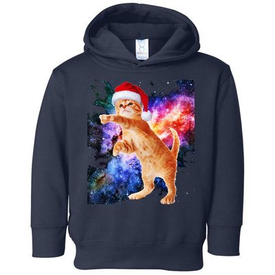 Space Christmas Cat Santa Kitty Toddler Hoodie