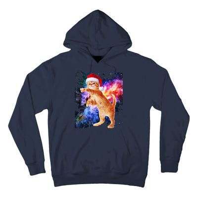 Space Christmas Cat Santa Kitty Tall Hoodie