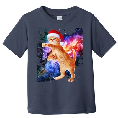 Space Christmas Cat Santa Kitty Toddler T-Shirt