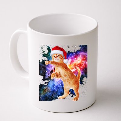 Space Christmas Cat Santa Kitty Coffee Mug