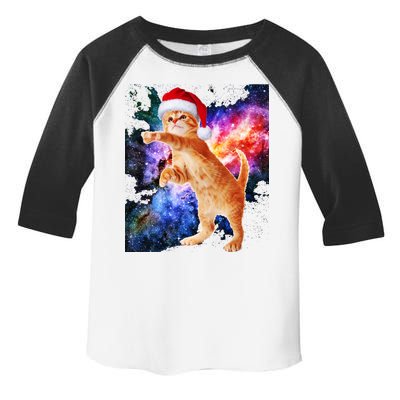 Space Christmas Cat Santa Kitty Toddler Fine Jersey T-Shirt