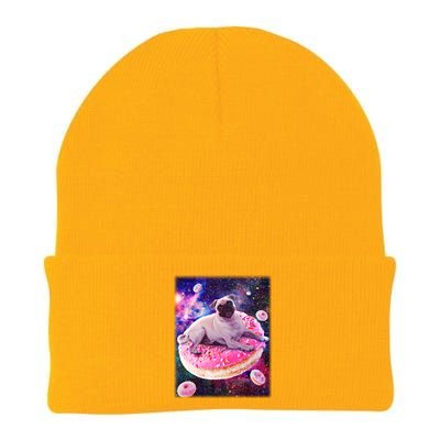 Space Donut Pug Knit Cap Winter Beanie