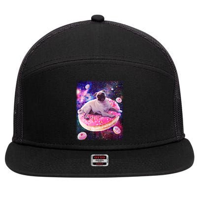 Space Donut Pug 7 Panel Mesh Trucker Snapback Hat