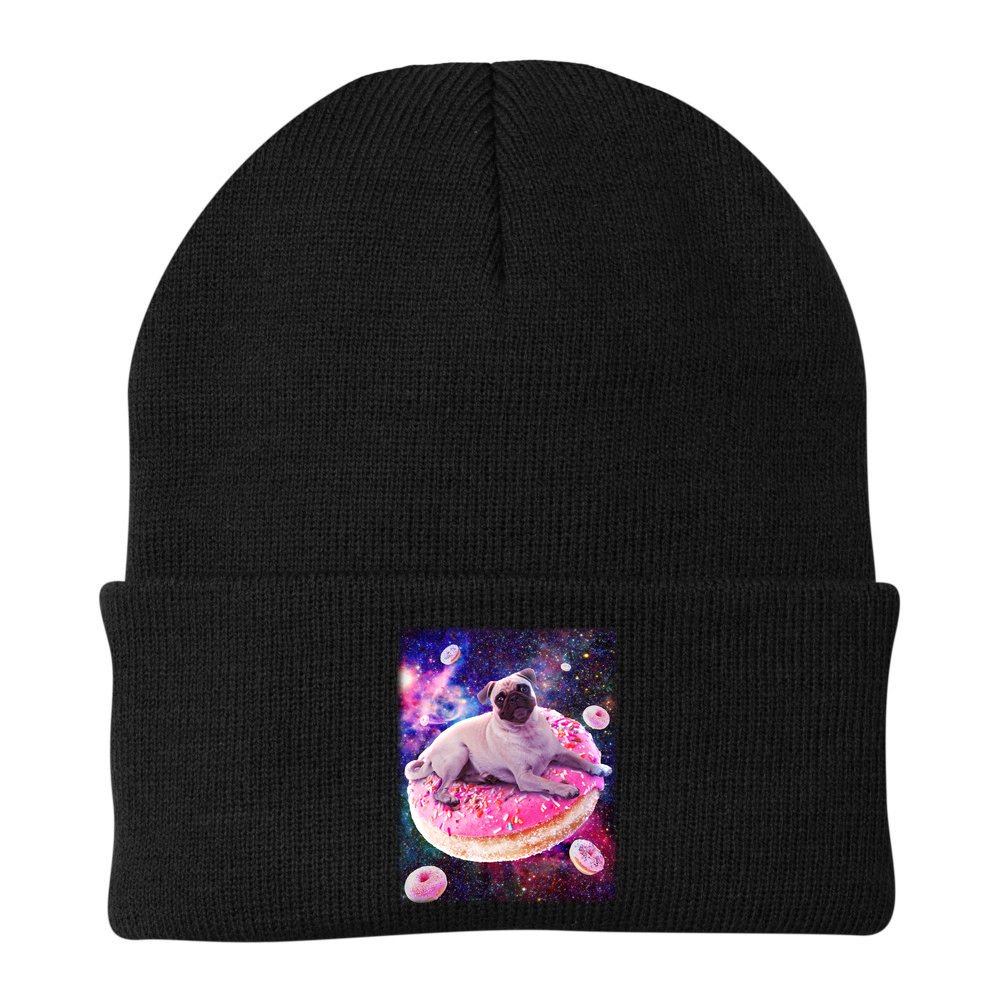 Space Donut Pug Beanie