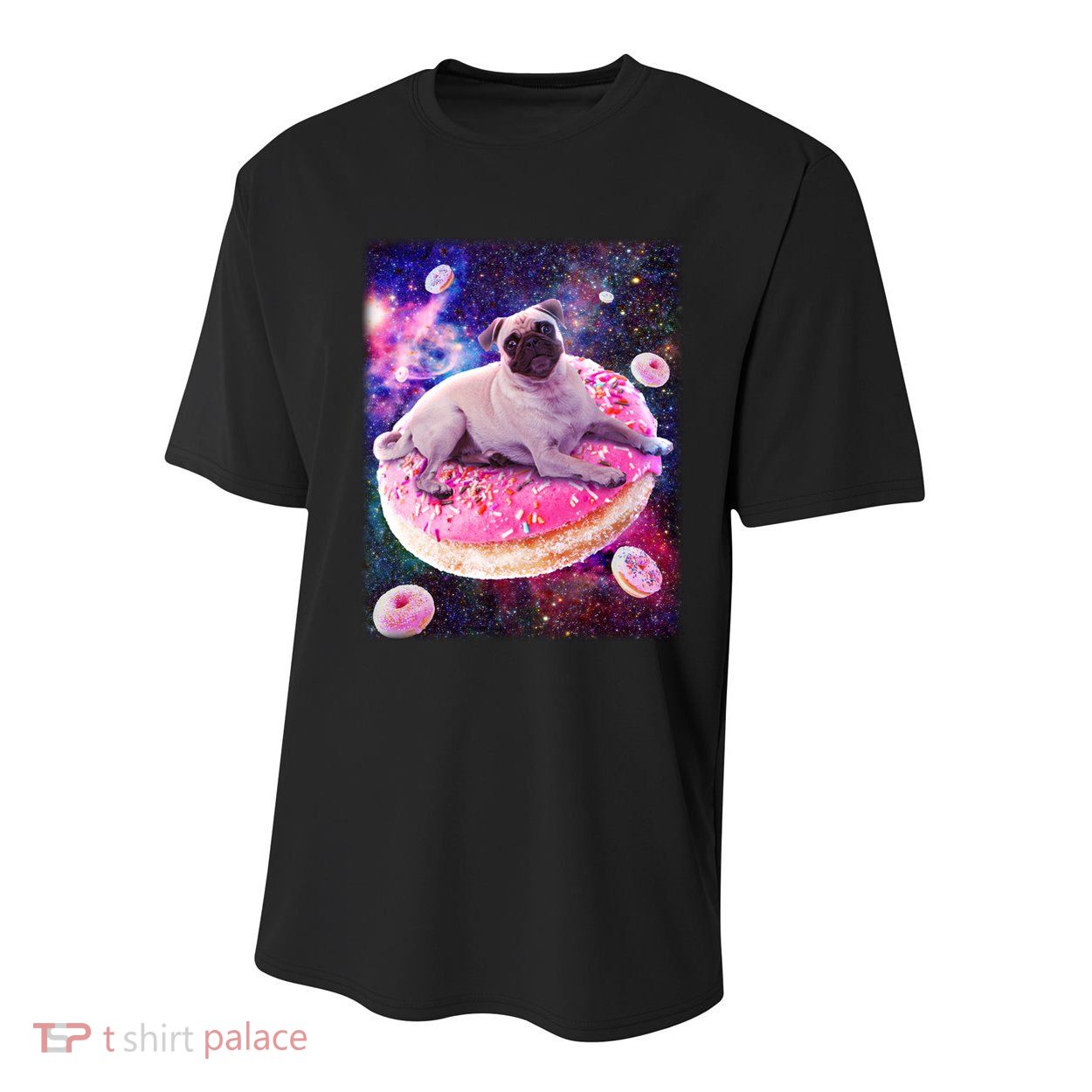 Space Donut Pug Youth Performance Sprint T-Shirt