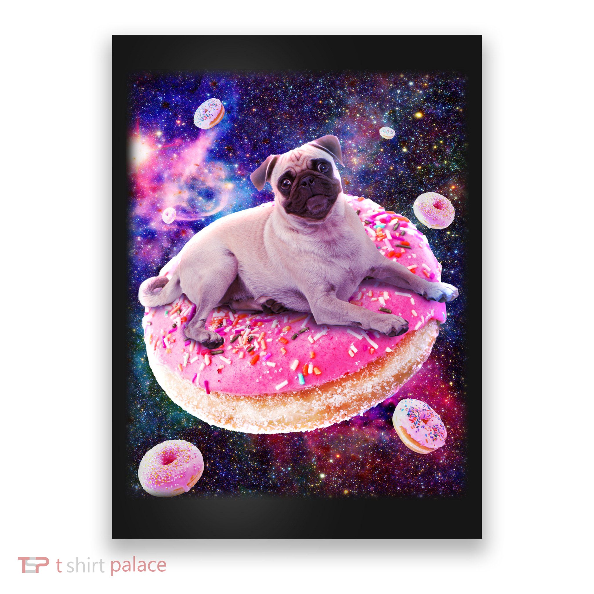 Space Donut Pug Poster