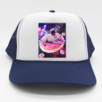 Space Donut Pug Trucker Hat