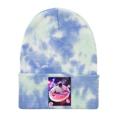 Space Donut Pug Tie Dye 12in Knit Beanie