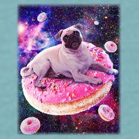 Space Donut Pug Sueded Cloud Jersey T-Shirt