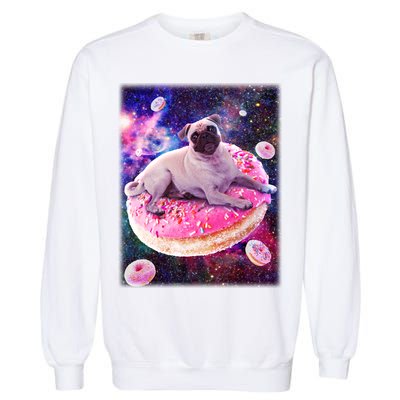 Space Donut Pug Garment-Dyed Sweatshirt