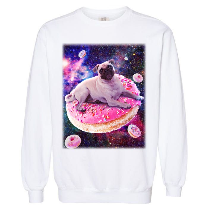Space Donut Pug Garment-Dyed Sweatshirt