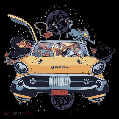 Space Family Cartoon T-Shirt