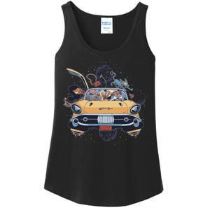 Space Family Cartoon Ladies Essential Tank