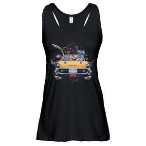 Space Family Cartoon Ladies Essential Flowy Tank