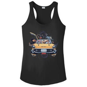 Space Family Cartoon Ladies PosiCharge Competitor Racerback Tank