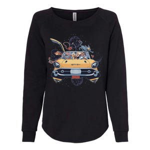 Space Family Cartoon Womens California Wash Sweatshirt