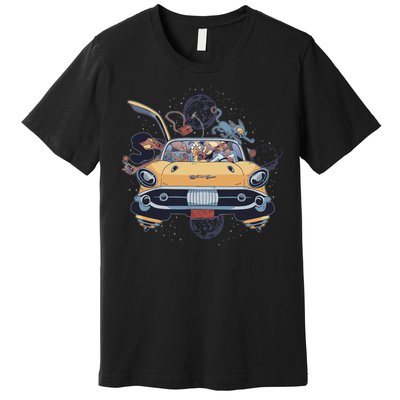 Space Family Cartoon Premium T-Shirt