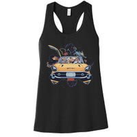 Space Family Cartoon Women's Racerback Tank