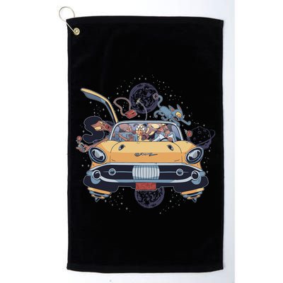Space Family Cartoon Golf Towel