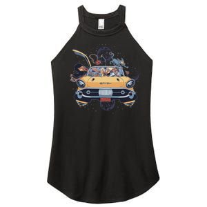 Space Family Cartoon Women's Perfect Tri Rocker Tank