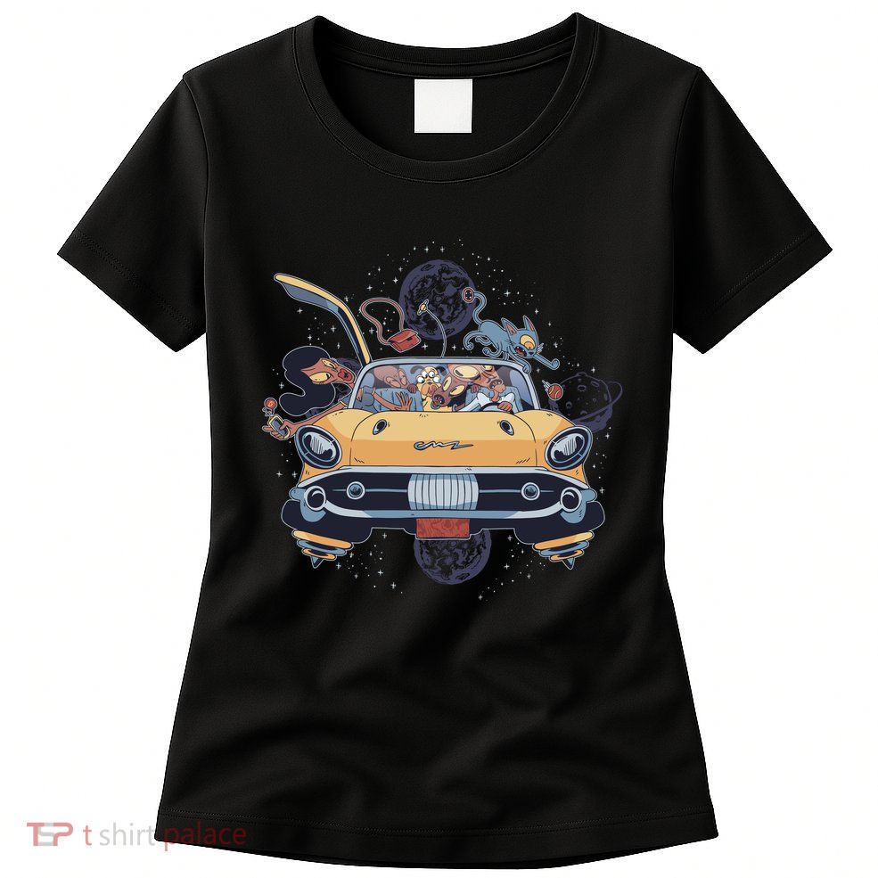 Space Family Cartoon Womens T-Shirt