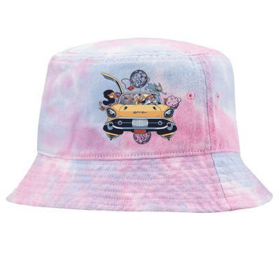 Space Family Cartoon Tie-Dyed Bucket Hat