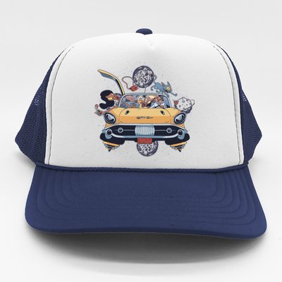 Space Family Cartoon Trucker Hat