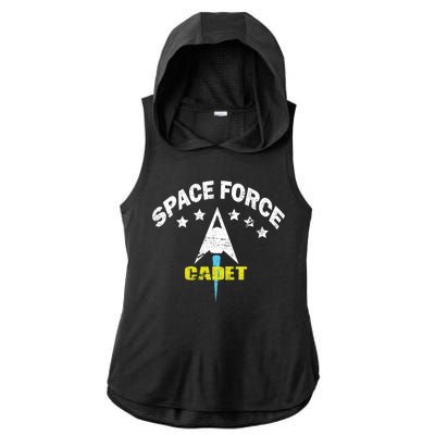 Space Force Cadet Ladies PosiCharge Tri-Blend Wicking Draft Hoodie Tank