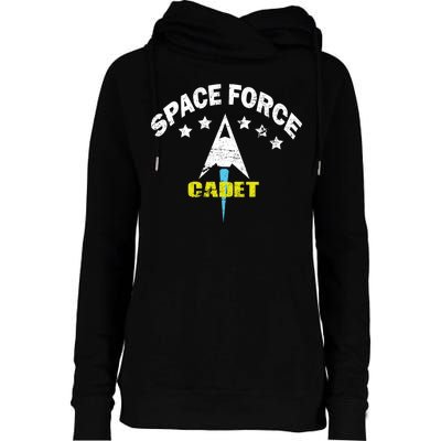 Space Force Cadet Womens Funnel Neck Pullover Hood